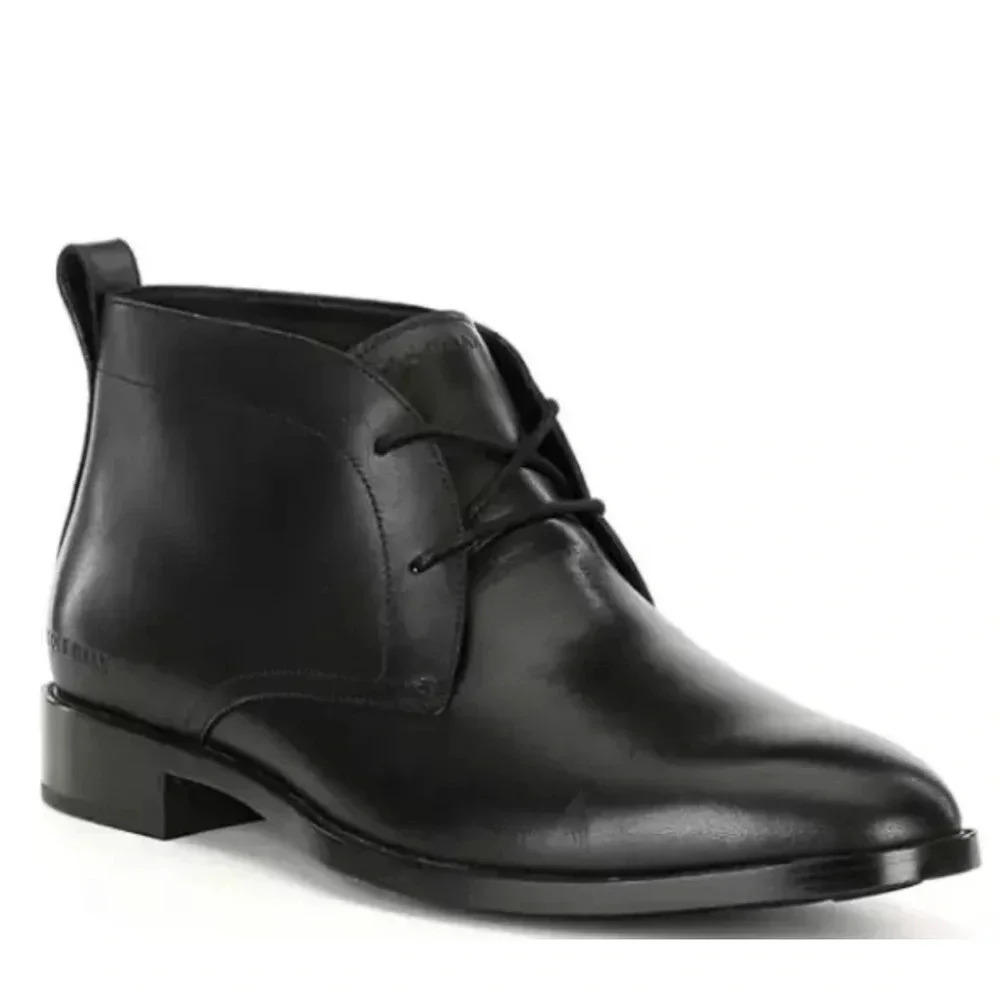 Cole Haan Men's Hawthorne Chukka Boot Black Black WR Leather C38729 10 1/2